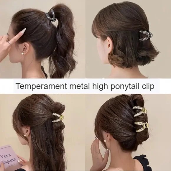 New Silver Rhinestone Hair Clip - Picture 5 of 6